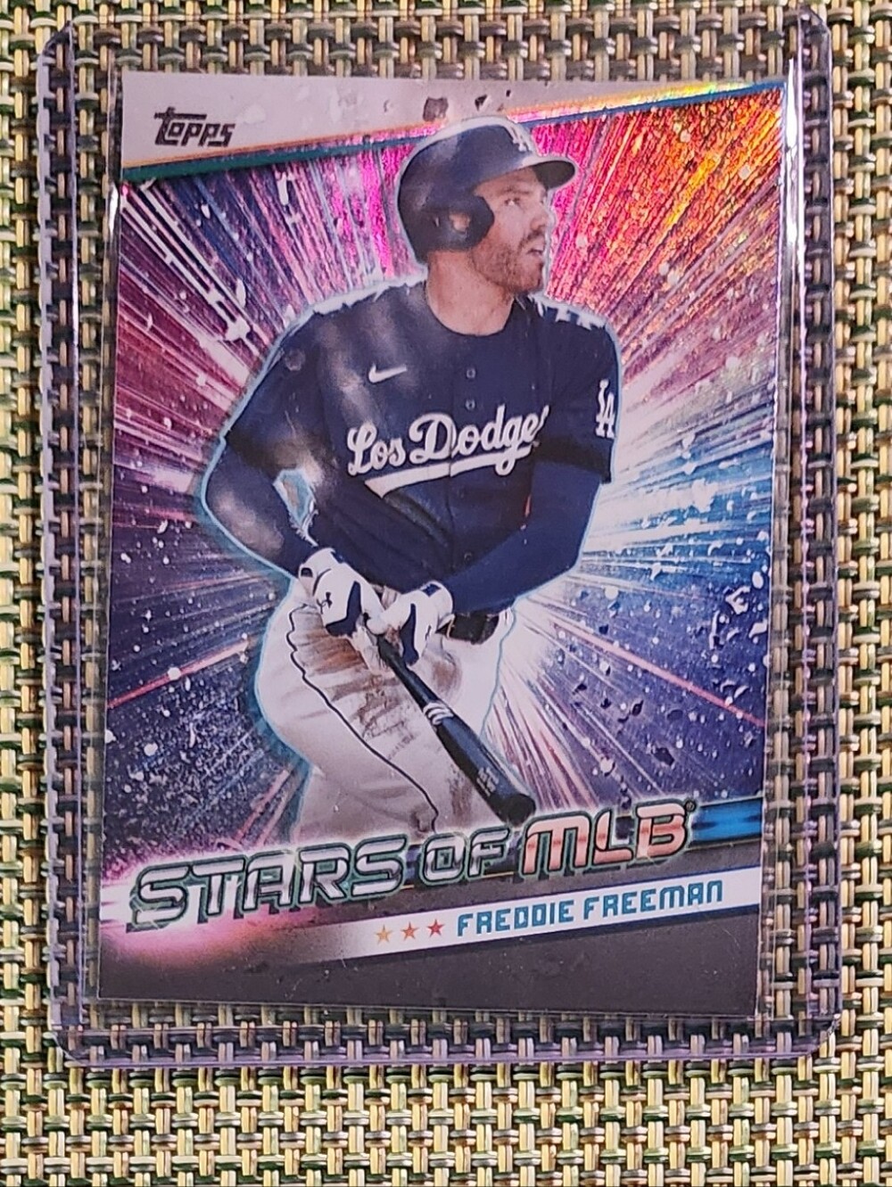 Freddie Freeman Holographic Burst Baseball Card